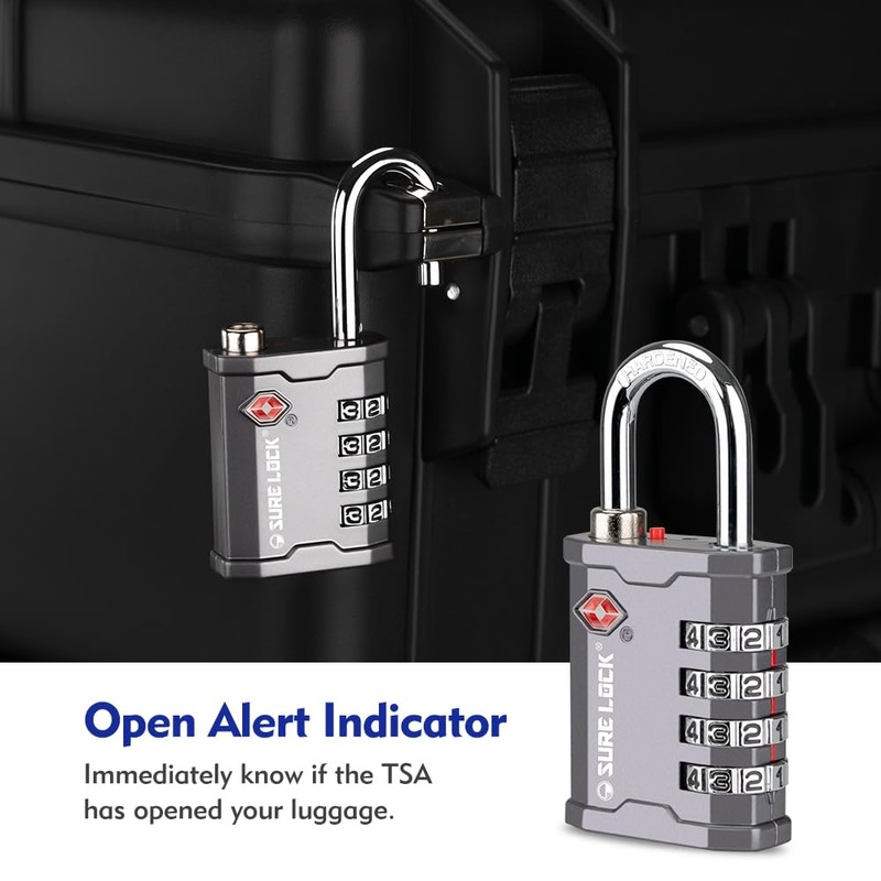 SURE LOCK TSA Accepted 4 Dig Heavy Duty Big Combination