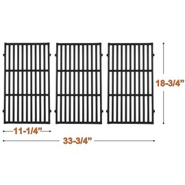 Cast Iron Cooking Grates for Weber Genesis II 400 and Genesis II LX 400 Series, Genesis II E/S-410, E/S-435, LX E/S-440, LX E-410/SE-410 Gas Grills, Replacement for Weber 66097 66089, Set of 3