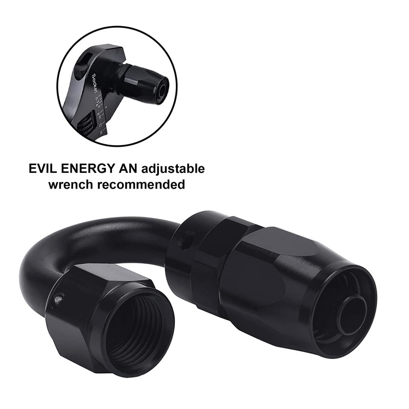 EVIL ENERGY 8AN Hose End Fitting 180 Degree Swivel for