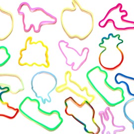 Wexbi home Mega Assortment Fun Bandz - Silicone Bandz Bracelets in a variety of vibrant colors and fun shapes, fun silly Toy for Children (144)