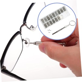 Eyeglass Repair Kit Upgraded 1000Pcs - Spectacles Repair Screws Nuts, Eyeglasss Sunglass Glasses Repair Tool, Anti-Slip Soft Nose Pad Glasses Repair Tool with Tweezer Micro Screwdriver for Sunglass Watch