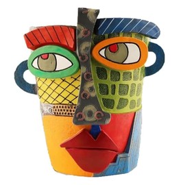Picasso Brutalist Abstract Beauty Face Flower Pot Acolorful Art Resin Handmade Face Planters Pots Head for Home Art Decor Balcony Ornaments (Modern), RCZED152