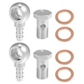 A ABSOPRO Banjo Fitting Adaptor 16 mm Inner Diameter 10 mm Outer Diameter M16 x 1.5 Silver Tone 2