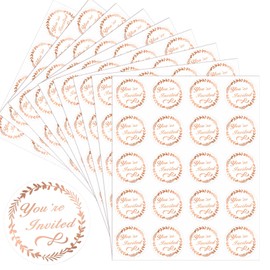 Sabary 500 Pcs You're Invited Seals Stickers for Wedding Invitations, Envelopes Rose Gold Envelope Seals Stickers DIY Handmade Wedding Labels, 1.3 Inches