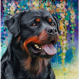 CafePress Rottweiler Painting Water Bottle 1.0L (34 oz) Stainless Steel Water Bottle