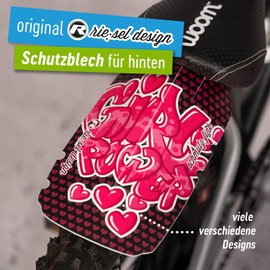 Riesel Design® - schmutz:Fink Mudguard Children's Bicycle / Splash Guard for Children Bicycle or Mountain Bike / Mudguard for Boys and Girls - Tool-free Mounting on the Saddle - Power Girl