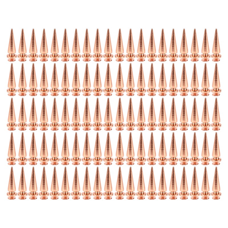 100set Punk Cone Spikes Studs Rose Gold Pointed Electroplating Burr