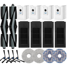 DEEBOT X2 Omni Replacement Parts for ECOVACS DEEBOT X2 Omni / X2 / X2 Pro / DEX86 Robot Vacuum, 2 Main Rubber Brush,4 Side Brush,4 Hepa Filters,4 Dust Bags,4 Mop Cloths