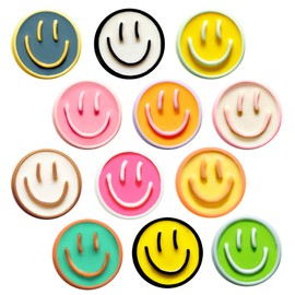 DIFIT 12 PCS Fridge Magnets Refrigerator Magnets, Mini Cute Magnets for Whiteboard Strong Magnets Resin Smile Locker Magnets Decorative Magnets Small Magnets for Fridge Kitchen Dishwasher(6 Colors)