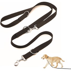 Dog Lead in Black, Stable and Adjustable, Dog Lead, Dog Lead, Anione, Dog Lead for Large and Strong Dogs, with Two Carabiners, 2.5 x 260 cm