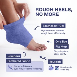 Dr. Frederick's Original Moisturizing Fuzzy Heel Socks - 2 Pairs - Cozy Gel-Lined Sleep Socks for Women & Men - Soothing Dry, Cracked Feet - Cracked Heel Repair - Heal Dry Heels - Lavender Luxury