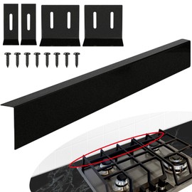 30" Stove Gap Filler, Slide-in Range Rear Filler Kit-Stainless Steel Backsplash for Stove, Easy Install Backsplash Behind Stove Between Stove Range and Wall for Most Brand Kitchen Stoves(Black)