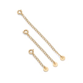 PAVOI 14K Gold Plated Necklace Chain Extenders Pack for Women - Set of Three Gold Necklace Extenders Bracelet Extension with Spring Ring Clasp - 1, 2, 3 Inch, Yellow Gold, No Gemstone