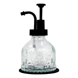 Soap Dispenser,Hand Soap Dispenser for Bathroom and Kitchen,Farmhouse Bathroom Decor,Glass Soap Dispenser with Pump,Black Dispenser,Cute Clear Soap Dispenser,Vintage Soap Dispenser (White)