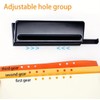 6-Hole Desktop Puncher, A5 Ring Binder Hole Punch Adjustable Spacing