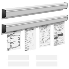 2PCS Restaurant Order Ticket Holder,12 Inch Aluminum Wall-Mounted Receipt Holder for Restaurant Silver Job Ticket Holder for Commercial Slide Out Check Rack for Kitchen Office Cafes Bar