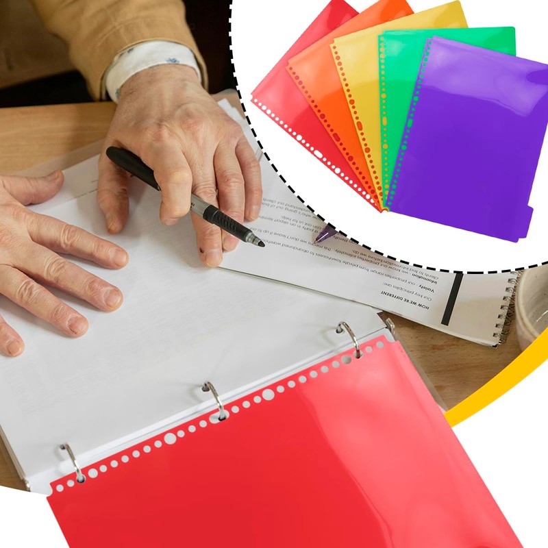 Tabanzhe 5 Part Plastic Folder Dividers,Multi-Colour Folder Dividers,Fits for Most