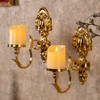 Gold Candle Sconces for Tapered Candlestick,Pack of 2, Gold Candle