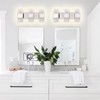 MELUCEE 3-Light Brushed Nickel Vanity Light Bar LED Bathroom Lighting