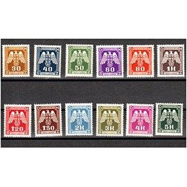 COMPLETE SET OF 12 DIFF FLAWLESS MINT NEVER HINGED SWASTIKA STAMPS FROM NAZI-OCCUPIED BOHEMIA-MORAVIA! $1.49 EACH!!