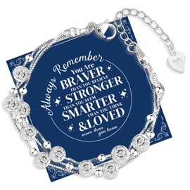 QianSiLi Inspirational Gifts For Women 3 In 1 925 Silver Bracelet For Girls Adjustable Friendship Bracelet Charm Bracelets For Womens Anniversary/Birthday/Valentines Day Gift for Women