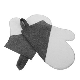 TOVINANNA 2pcs Thickened Wool Sauna Gloves for Women Heat Resistant Insulated Banya Gloves Breathable Exfoliating Scrubbing Protection for Home Sauna Kit