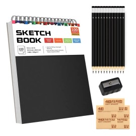 Cuaderno A4 De Boceto Y Dibujo 100 Hojas/200 Páginas Blank Sketchbook Bloc De Dibujo, Cuaderno De Bocetos 30.5x22.9cm