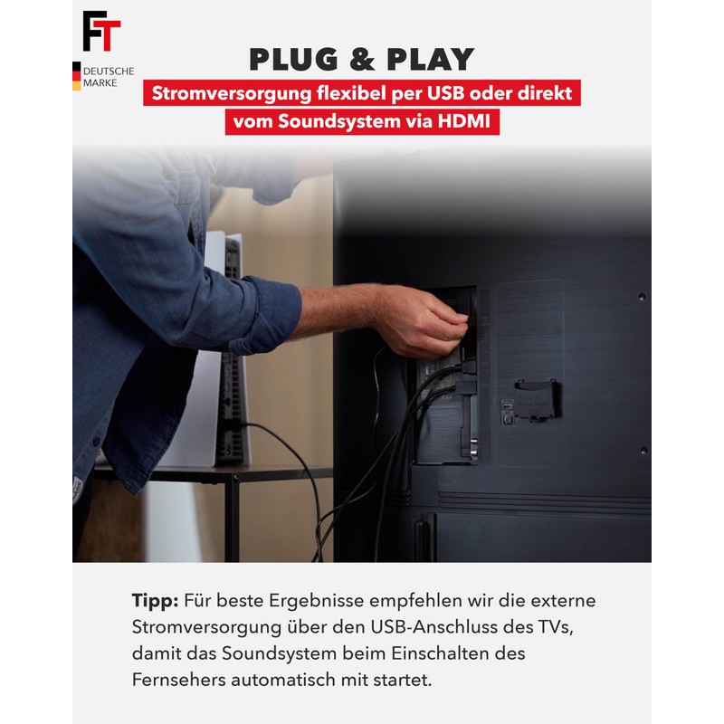 FeinTech AX421 HDMI eARC Switch 1 TV x 2 Soundbar