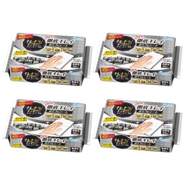 Elleair Kirekira! Kitchen Cleaner, 80 Sheets (20 Sheets x 4 Pieces), Thorough Clean, Cleaning Sheet, Bulk Purchase, Unscented, Silver