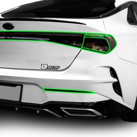 BOGAR TECH DESIGNS Full Rear Taillight Reflector Sidemarker and Third Brake Light Tint Kit Compatible with Kia K5 2021-2024, Dark Smoke
