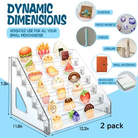 DANHMAO 2 Pack 4'' Stickers Display Stand Acrylic Sticker Display Stand Sticker Holder Display for Vendor Events and Small Business Vendors