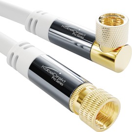 KabelDirekt – SAT Cable – Coaxial, Internet & Satellite TV/Aerial Cable, F-Connector – Designed in Germany – 90° angled/straight – 2m (Radio, DVB-T2/DVB-C/DVB-S2 – white)