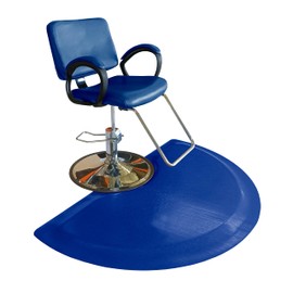 Rhino Salon, Rhino Hide Anti-Fatigue Salon Floor Mat, Non-Slip Standing Comfort Cushioned Mat for Hair Salon or Barbershop, 3' x 4.5' (Semi Circle, Blue 3' x 4.5' x 1/2'' Thick)