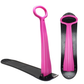 AQUARM Snow Scooter Sled for Kids Winter Outdoor Sports, Fold-up Snowboard with Handlebar, Plastic Ski Scooter Lightweight & Wear-Resistant for 5+ Years Old Boys Girls, 36inch (Pink,Green)