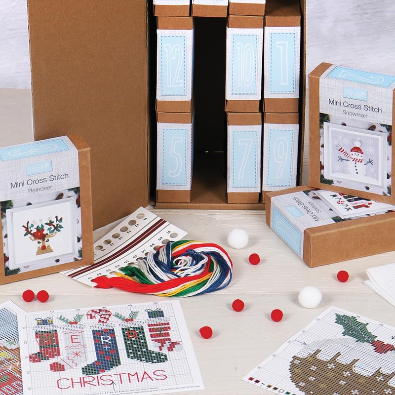 Crafty Capers Christmas Cross Stitch Kits | Filled Advent Calendar