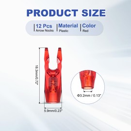 PATIKIL Archery Arrow Nocks 3.2mm ID, 12 Pack Glue on Arrow Shaft Plastic Nocks Replacement Arrows Tail Accessory for DIY Hunting Compound Bow, Red
