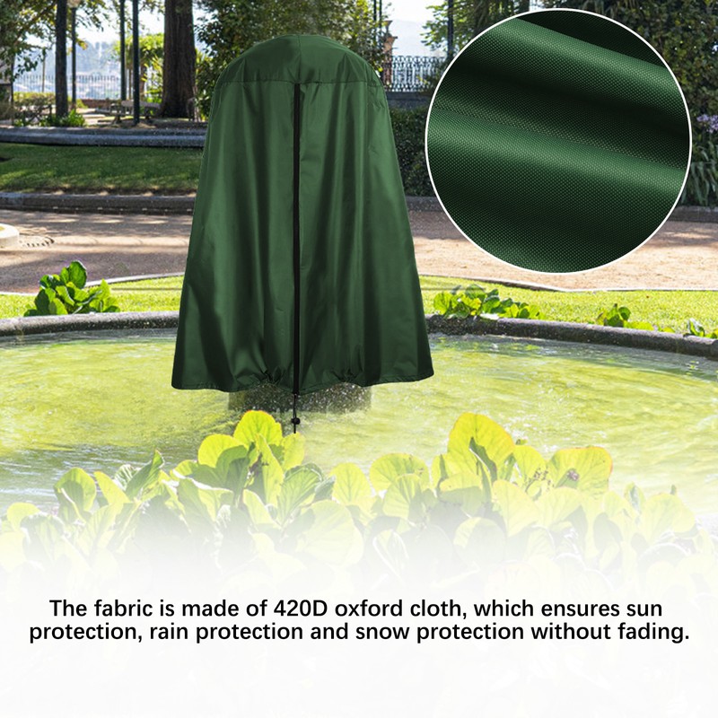 Garden Fountain Statue Protective Cover Silver Coated Oxford Cloth Waterproof