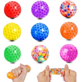 9 PCS Stress Balls, Mini Stress Balls Squishy Anti Stress Ball Sensory Squeeze Ball Toys, DNA Ball Stress Ball for Kids Adults Relieve Work Anxiety, Exercise Hand Flexibility Party Favors Gifts