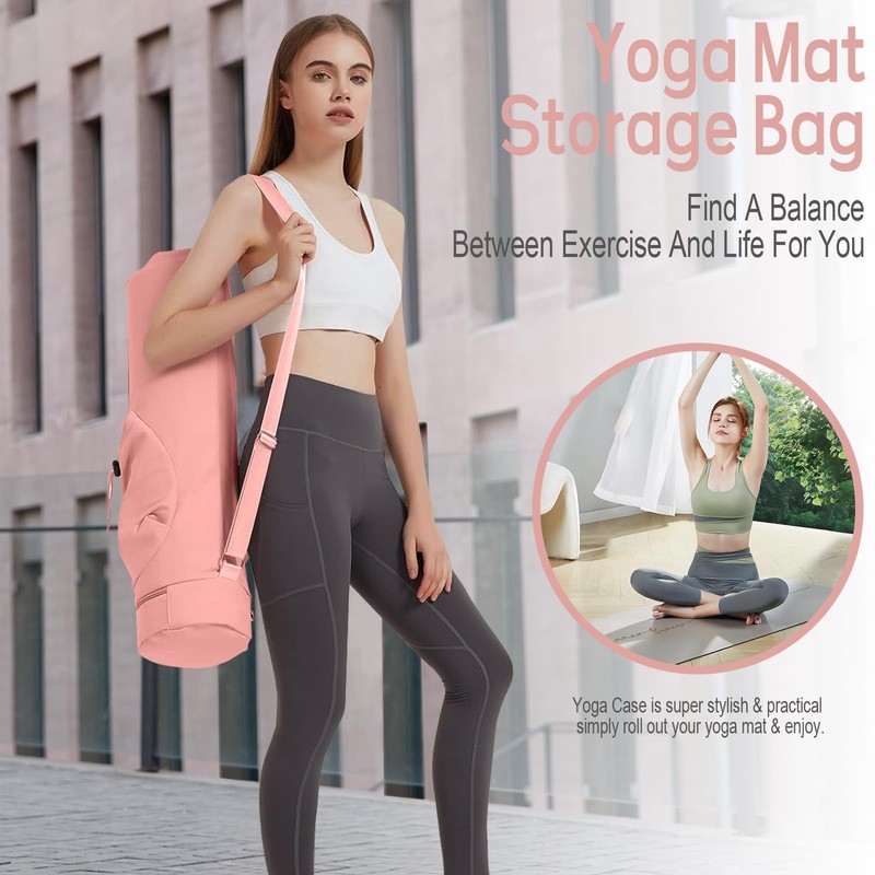 Hensych Yoga Mat Bag, Yoga Mat Holder with Bag, Multi-Function