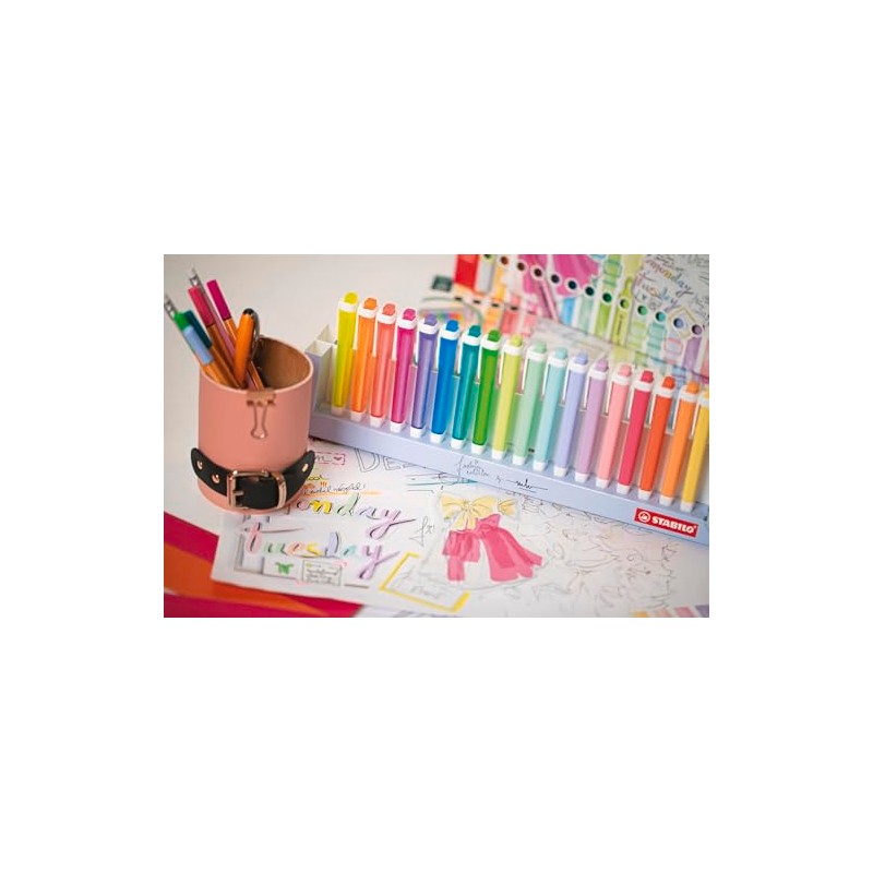 STABILO swing cool, estuche con 18 marcatextos surtidos 8 neón