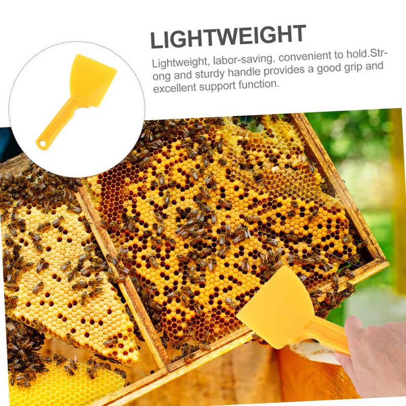 2pcs Yellow Plastic Honey Spatula,Honey Uncapping Tank Bee Scratcher,Honey Scraping