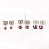 Women Earrings Titanium Non-Nickel Stud Earrings 4mm Amethyst Hypoallergenic Birthstone