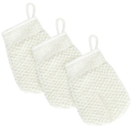 MIG4U Mini 3 PCS Exfoliating Facial Scrubber Mitt, Face Cleanser Wash Mittens Exfoliator for Men & Women Dead Dry Skin SPA, Blackhead Cleansing Gloves