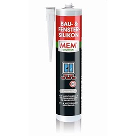 MEM MEM Bau- & Fenster-Silikon, Fr Anschluss- und Dehnungsfugen im Baubereich,Im Innen- und Au?enbereich einsetzbar,UV- und witterungsbest?ndig,Gebrauchsfertig,L?semittelfrei,300 ml Kartusche,Transparent