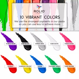 Rolio Pigment Paste Set, 10 Solid Colors, 1oz Jars Each - Epoxy Resin Dye