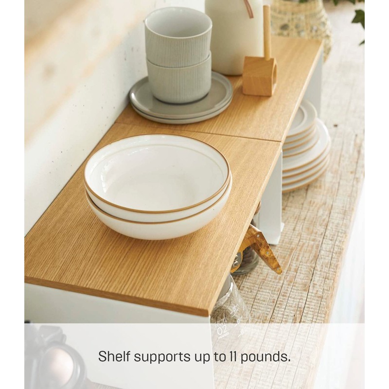 YAMAZAKI Yamazaki Home Wood-Top Stackable Kitchen Rack - Modern Counter