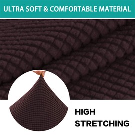 Turquoize High Stretch Cushion Cover Sofa Cushion Furniture Protector for Sofa Seat Sofa Slipcover Sofa Cover Soft Flexibility with Elastic Bottom (Chair Cushion Covers, Brown)