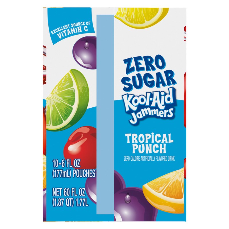 Kool-Aid Jammers Tropical Punch Zero Sugar Artificially Flavored Soft Drink,