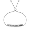 Savlano 925 Sterling Silver Engraved Inspirational Adjustable Bolo Charm Bracelet
