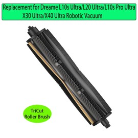 Roller Brush Part Replacement for Dreame L10s Ultra/L20 Ultra/L10s Pro Ultra/X30 Ultra/X40 Ultra Robotic Vacuum, Cutting Hair Anti-Tangle BrushRoll Accessories (1 Pack)